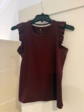 Tuckernuck performance Ruffle Tank Top - Burgundy